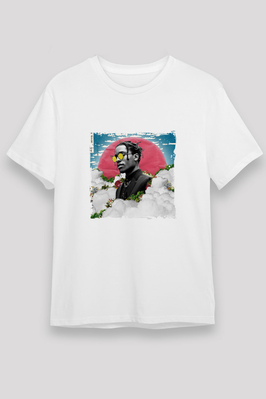 ASAP Rocky Baskılı Unisex Beyaz Tişört