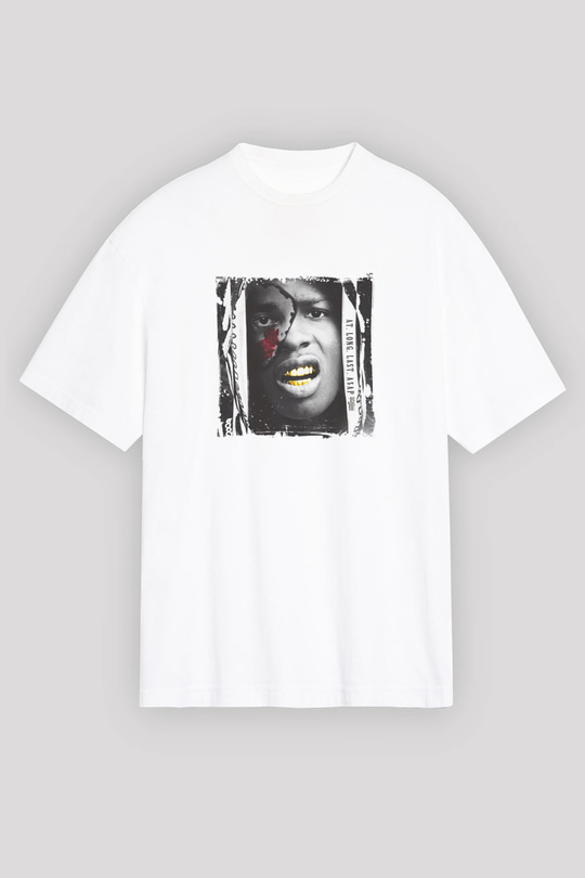 ASAP Rocky Baskılı Unisex Beyaz Tişört