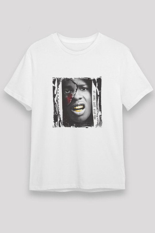 ASAP Rocky Baskılı Unisex Beyaz Tişört