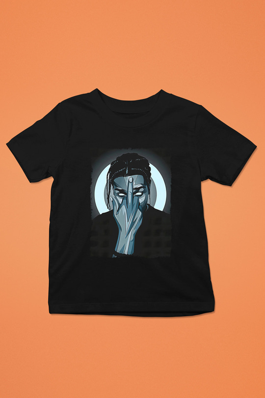 Asap Rocky Baskılı Unisex Siyah Çocuk Tişört - Tshirt