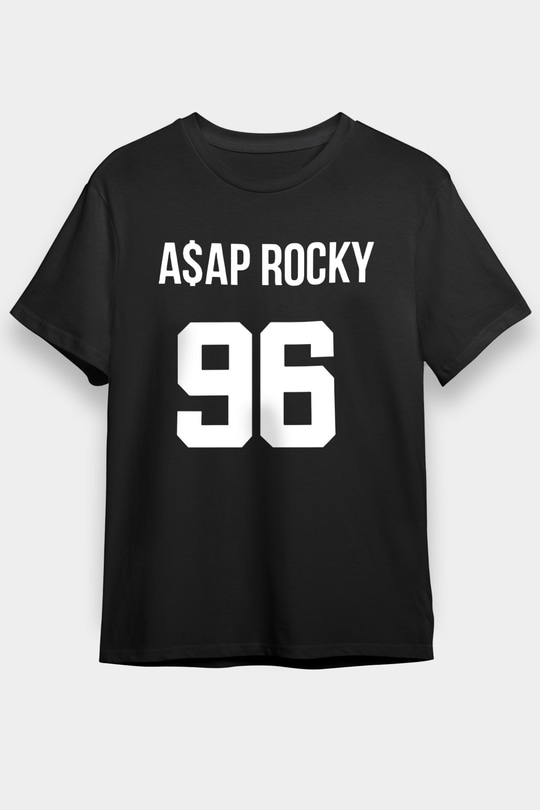 Asap Rocky Baskılı Unisex Siyah Tişört - Tshirt