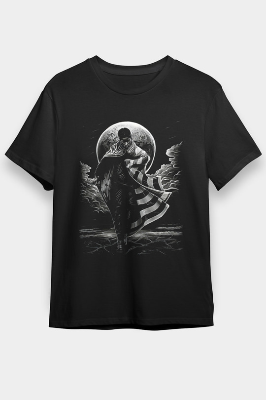 Asap Rocky Baskılı Unisex Siyah Tişört - Tshirt