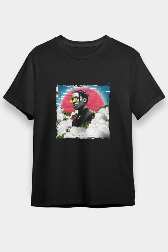 ASAP Rocky Baskılı Unisex Siyah Tişört