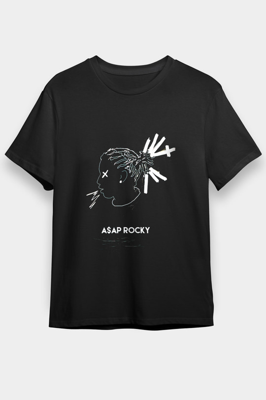 ASAP Rocky Siyah Unisex Tişört T-Shirt - TişörtFabrikası