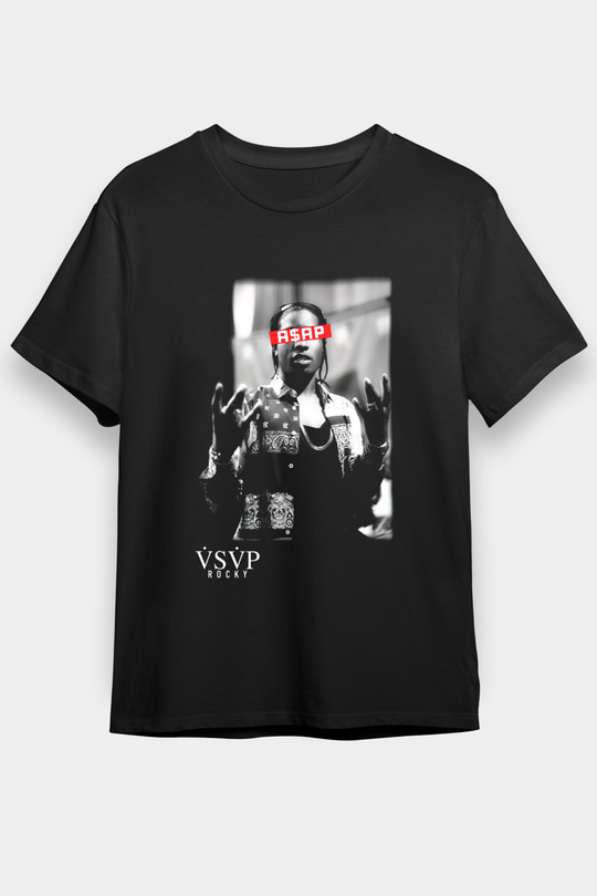 Asap Rocky Siyah Unisex Tişört T-Shirt - TişörtFabrikası