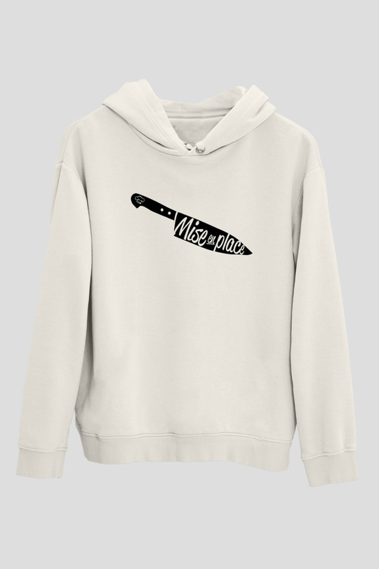 Aşçı Beyaz Unisex Kapüşonlu Sweatshirt