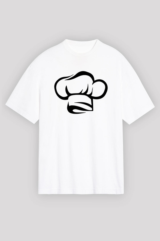 Aşçı Beyaz Unisex Oversize Tişört T-Shirt