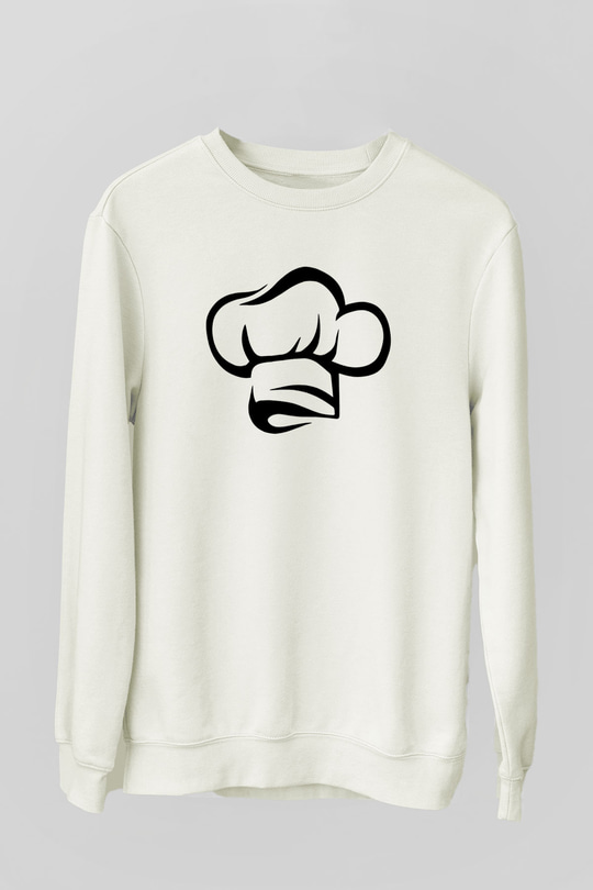 Aşçı Beyaz Unisex Sweatshirt