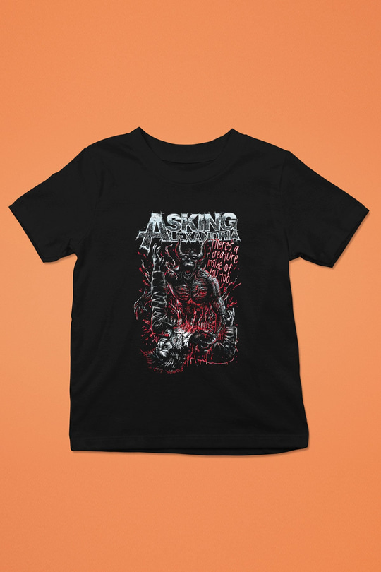 Asking Alexandria Baskılı Siyah Unisex Çocuk Tişört