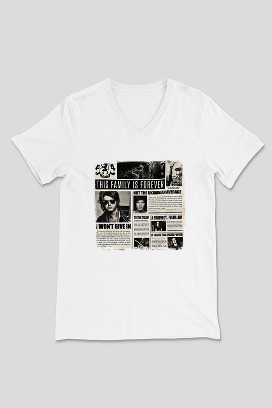 Asking Alexandria Baskılı Unisex Beyaz V Yaka Tişört