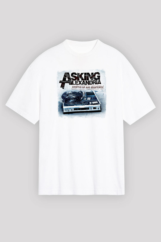 Asking Alexandria Baskılı Unisex Beyaz Oversize Tişört
