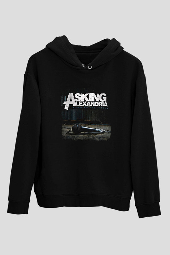 Asking Alexandria Baskılı Unisex Siyah Hoodie