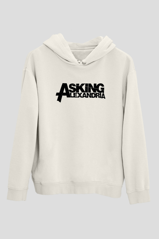 Asking Alexandria Beyaz Unisex Kapşonlu Sweatshirt