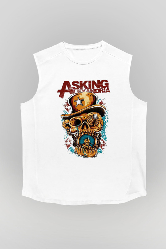 Asking Alexandria Beyaz Unisex Kolsuz Tişört
