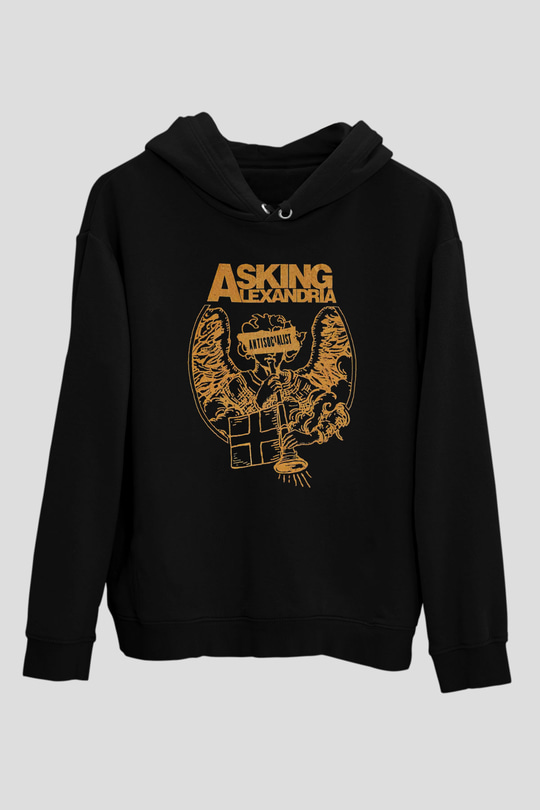 Asking Alexandria Siyah Unisex Kapüşonlu Sweatshirt