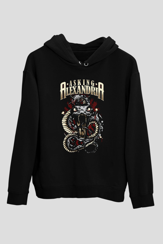 Asking Alexandria Siyah Unisex Kapüşonlu Sweatshirt