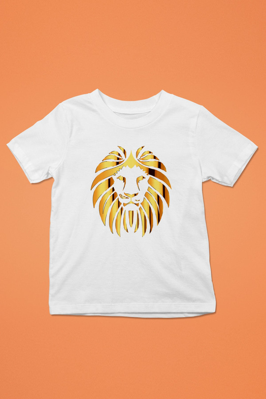 Aslan Baskılı Beyaz Unisex Çocuk Tişört