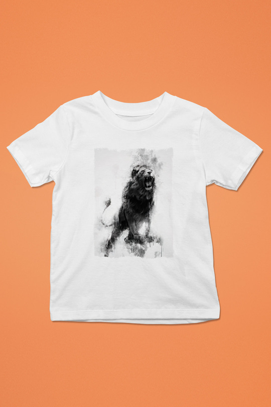 Aslan Beyaz Unisex Çocuk Tişört