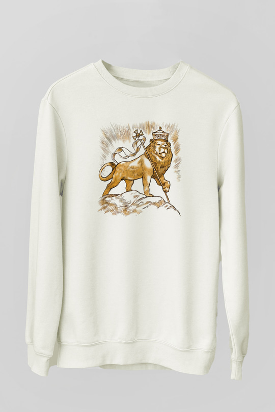Aslan Beyaz Unisex Sweatshirt