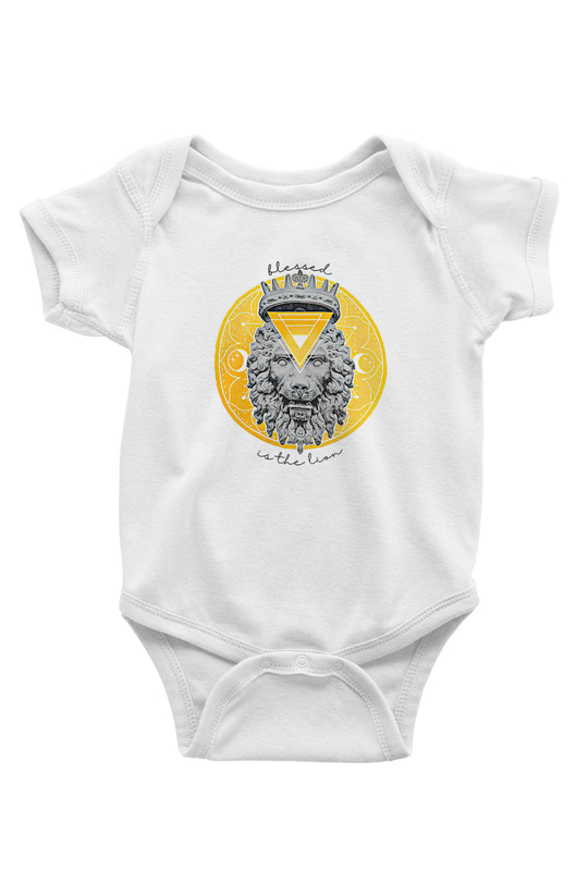 Aslan Burcu Baskılı Beyaz Unisex Bebek Body - Zıbın