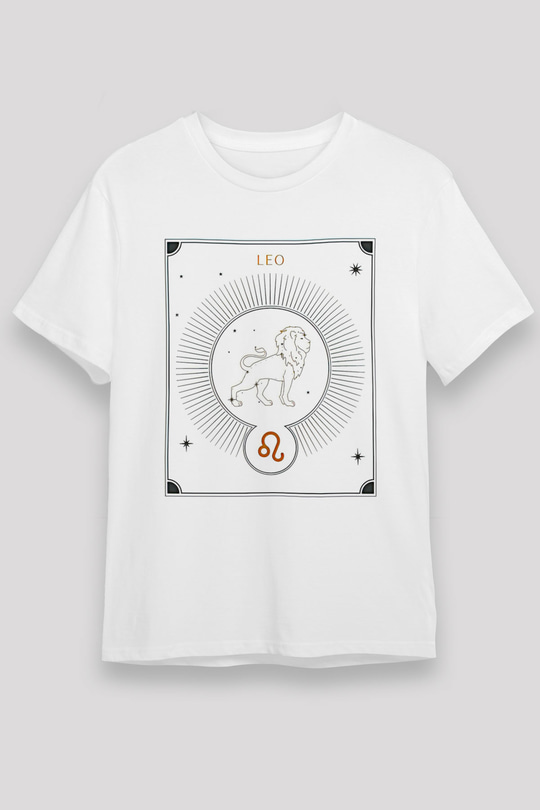 Aslan Burcu Unisex Baskılı Beyaz Tişört - Tshirt