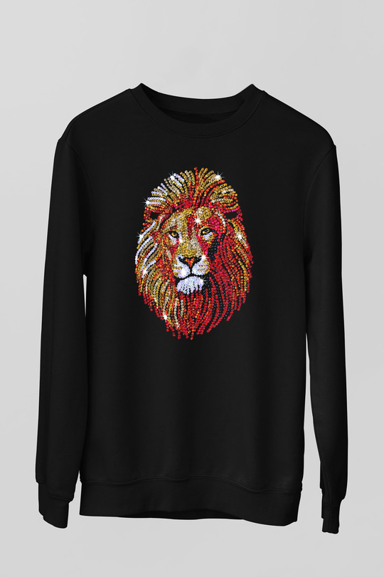 Aslan Siyah Unisex Sweatshirt