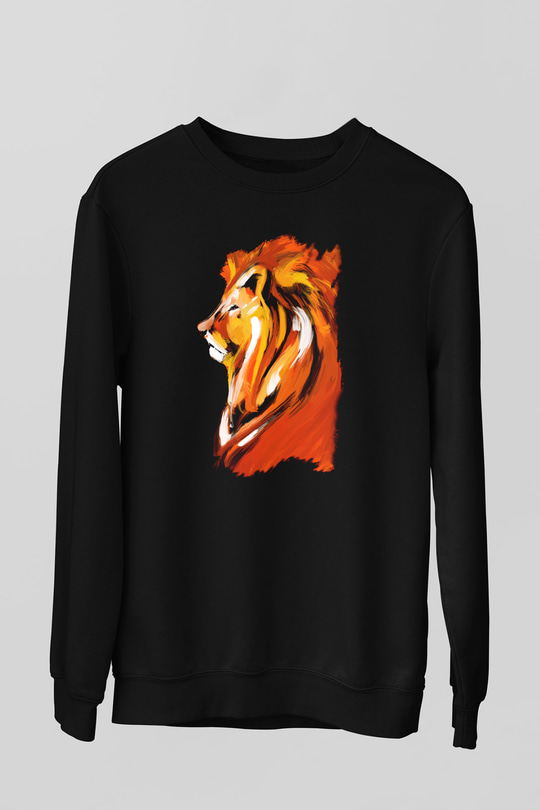 Aslan Siyah Unisex Sweatshirt