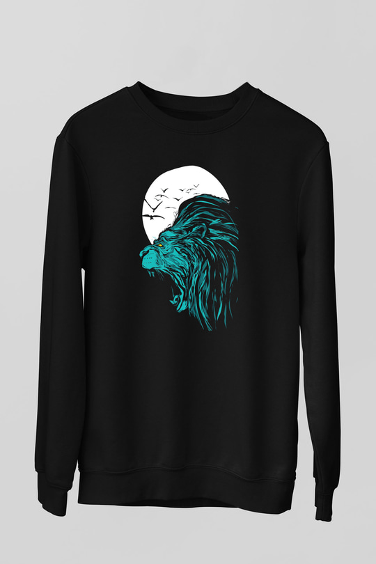 Aslan Siyah Unisex Sweatshirt