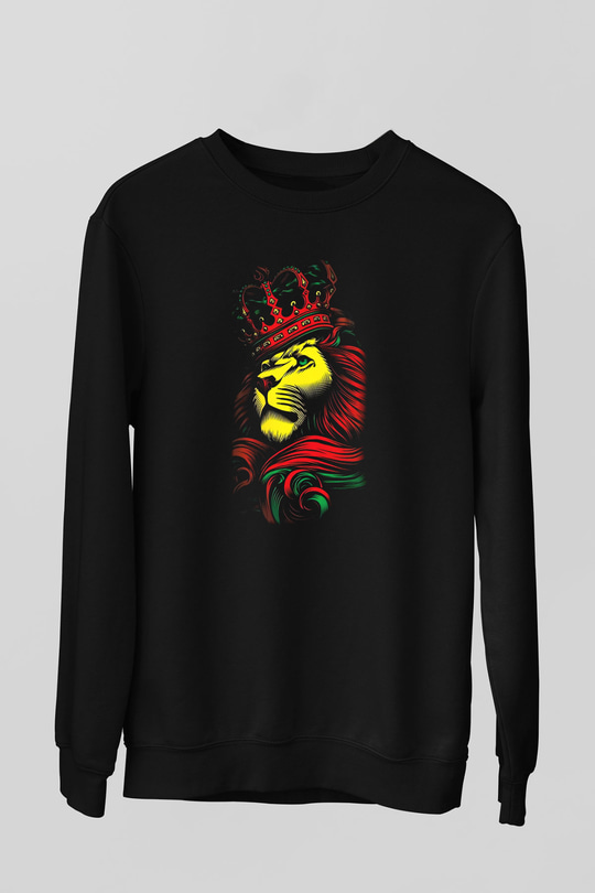 Aslan Siyah Unisex Sweatshirt
