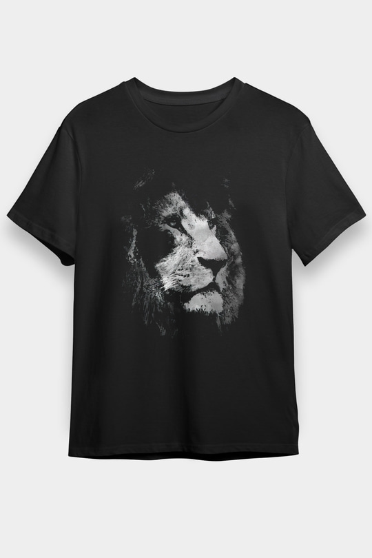 Aslan Siyah Unisex Tişört T-Shirt - TişörtFabrikası