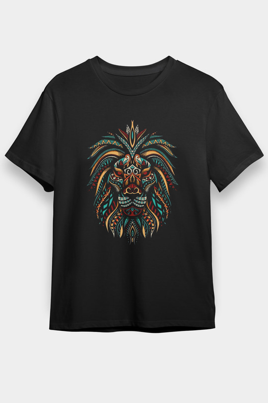 Aslan Siyah Unisex Tişört T-Shirt - TişörtFabrikası