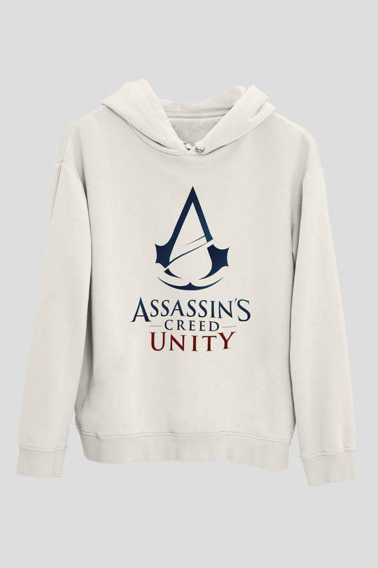 Assassin's Creed Beyaz Unisex Kapşonlu Sweatshirt