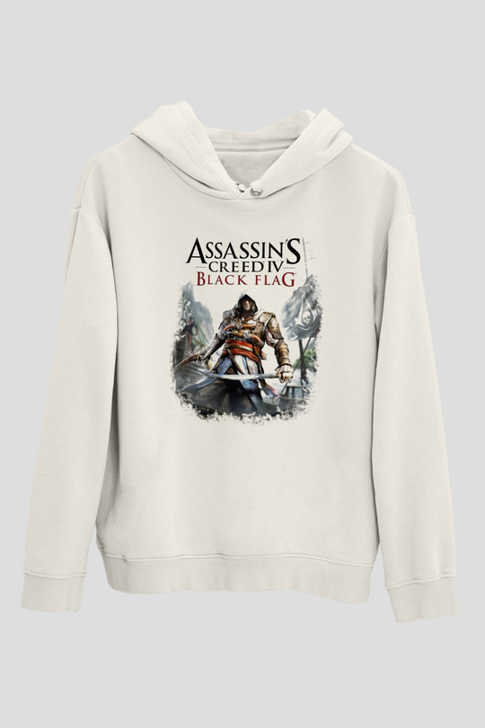 Assassin's Creed Beyaz Unisex Kapşonlu Sweatshirt