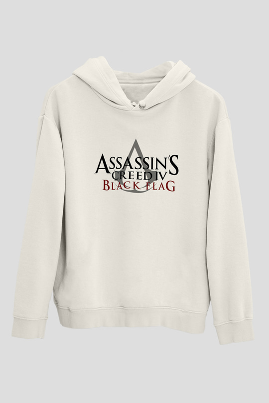 Assassin's Creed Beyaz Unisex Kapşonlu Sweatshirt