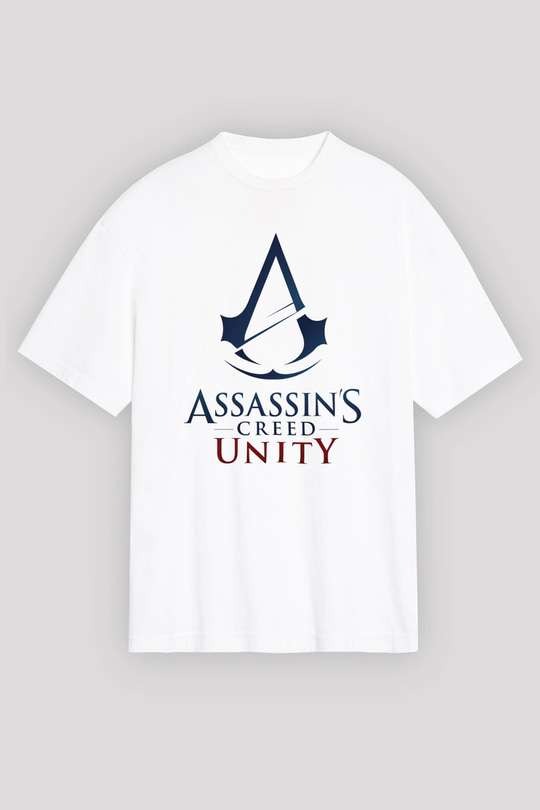 Assassin's Creed Beyaz Unisex Oversize Tişört T-Shirt