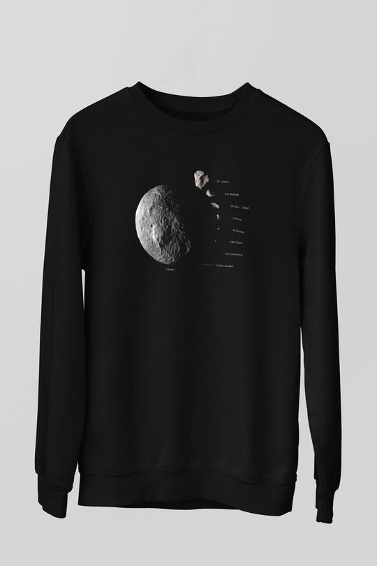 Asteroit Siyah Unisex Sweatshirt