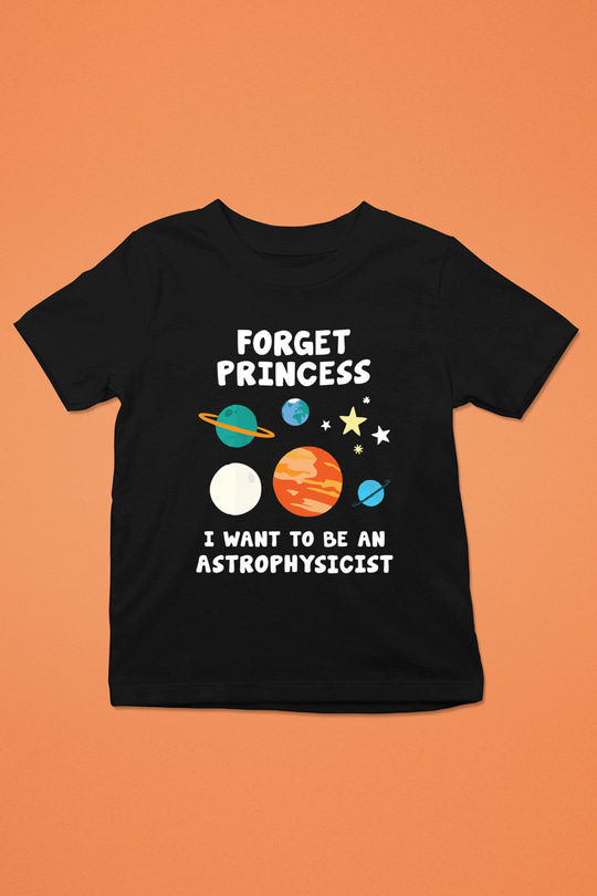 Astrofizikçi Baskılı Siyah Unisex Çocuk Tişört