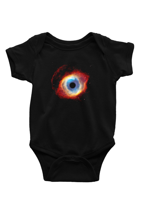 Astronom Baskılı Siyah Bebek Body - Zıbın