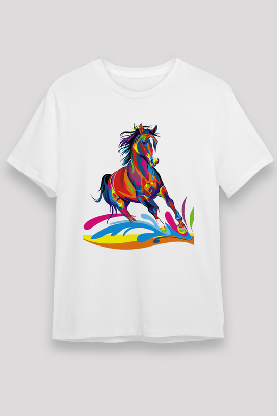 At Beyaz Unisex Tişört T-Shirt - TişörtFabrikası