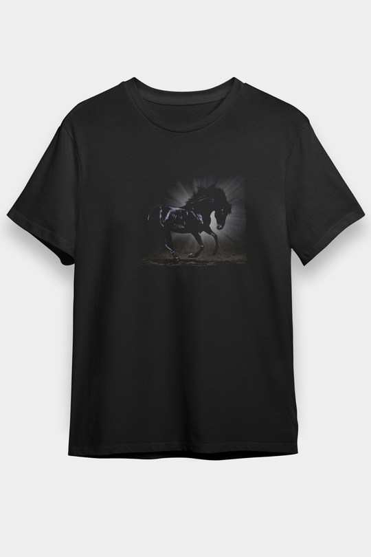 At Siyah Unisex Tişört T-Shirt - TişörtFabrikası