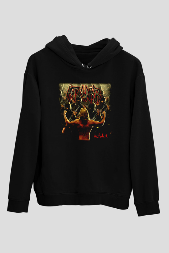 At War Siyah Unisex Kapüşonlu Sweatshirt
