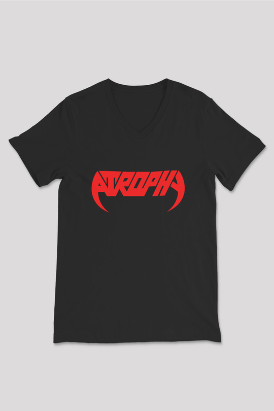 Atrophy Siyah Unisex V Yaka Tişört