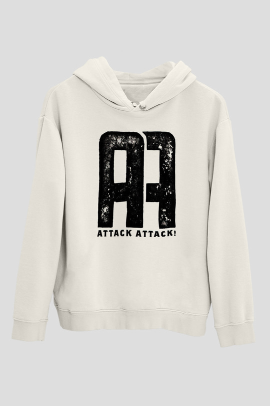 Attack Attack Beyaz Unisex Kapüşonlu Sweatshirt