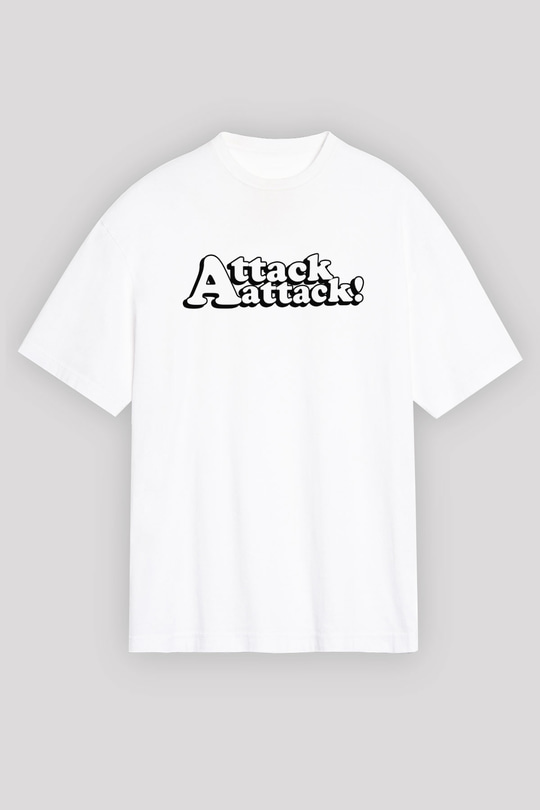 Attack Attack Beyaz Unisex Oversize Tişört T-Shirt