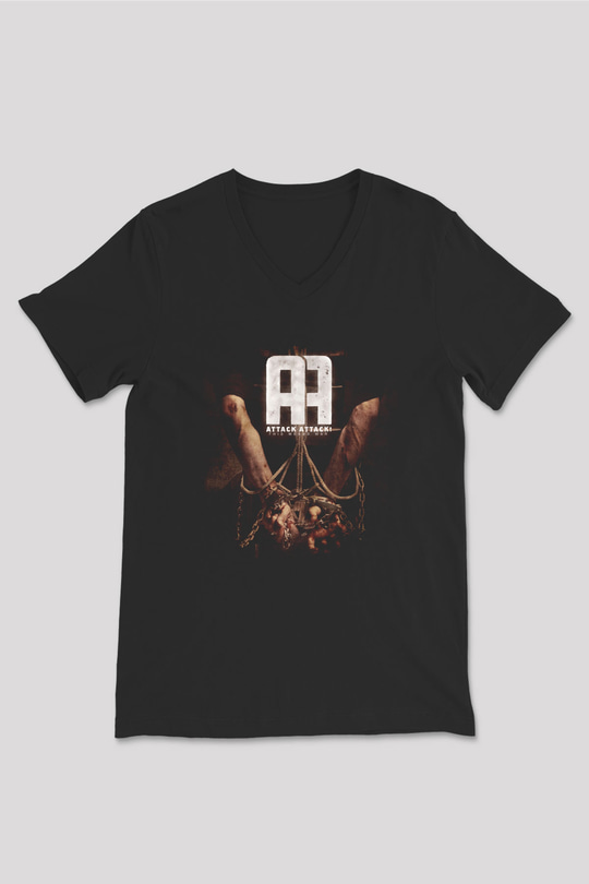Attack Attack Siyah Unisex V Yaka Tişört