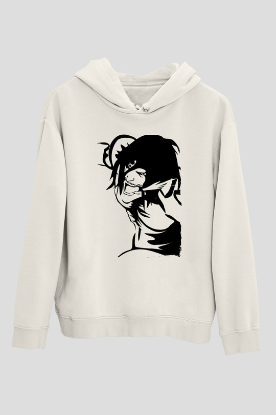 Attack On Titan Baskılı Beyaz Unisex Hoodie