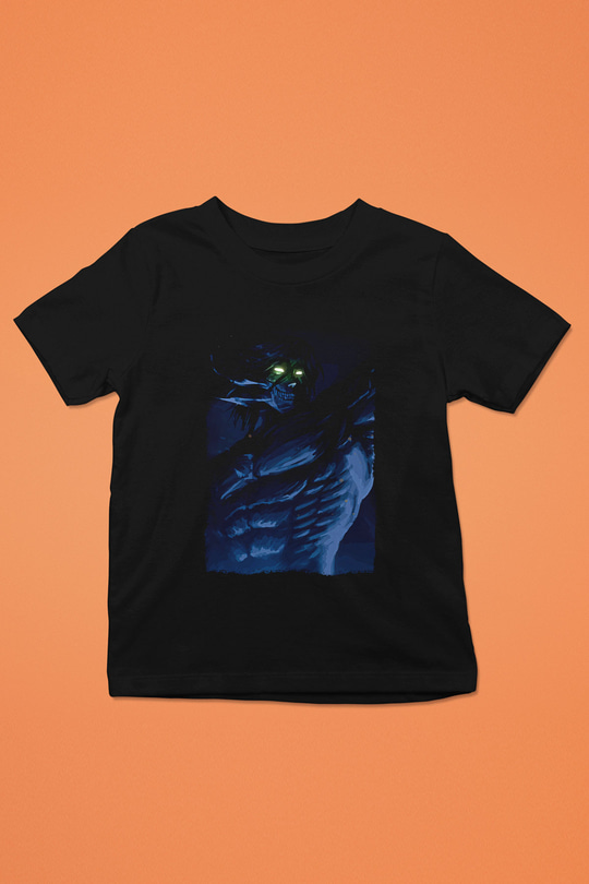 Attack On Titan Baskılı Unisex Siyah Çocuk Tişört - Tshirt
