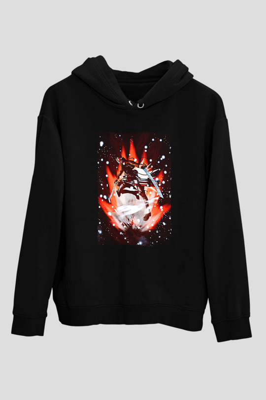 Attack On Titan Baskılı Unisex Siyah Hoodie