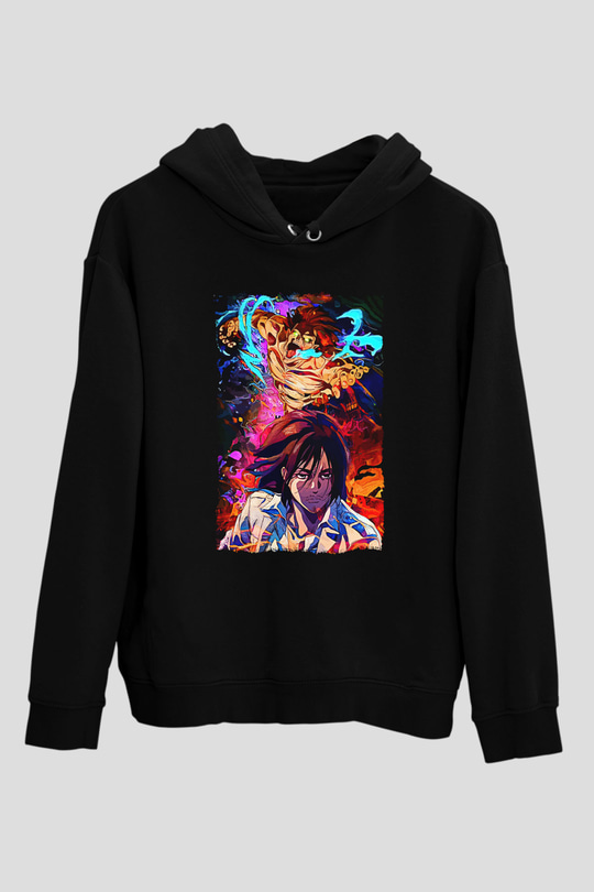 Attack On Titan Baskılı Unisex Siyah Hoodie