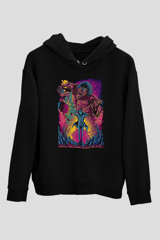 Attack On Titan Baskılı Unisex Siyah Hoodie